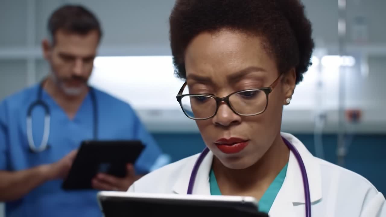 Doctors reviewing medical data