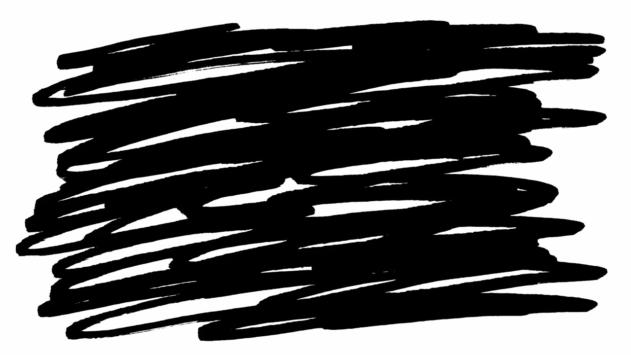 Black Scribble Mark Covering Information on White Background