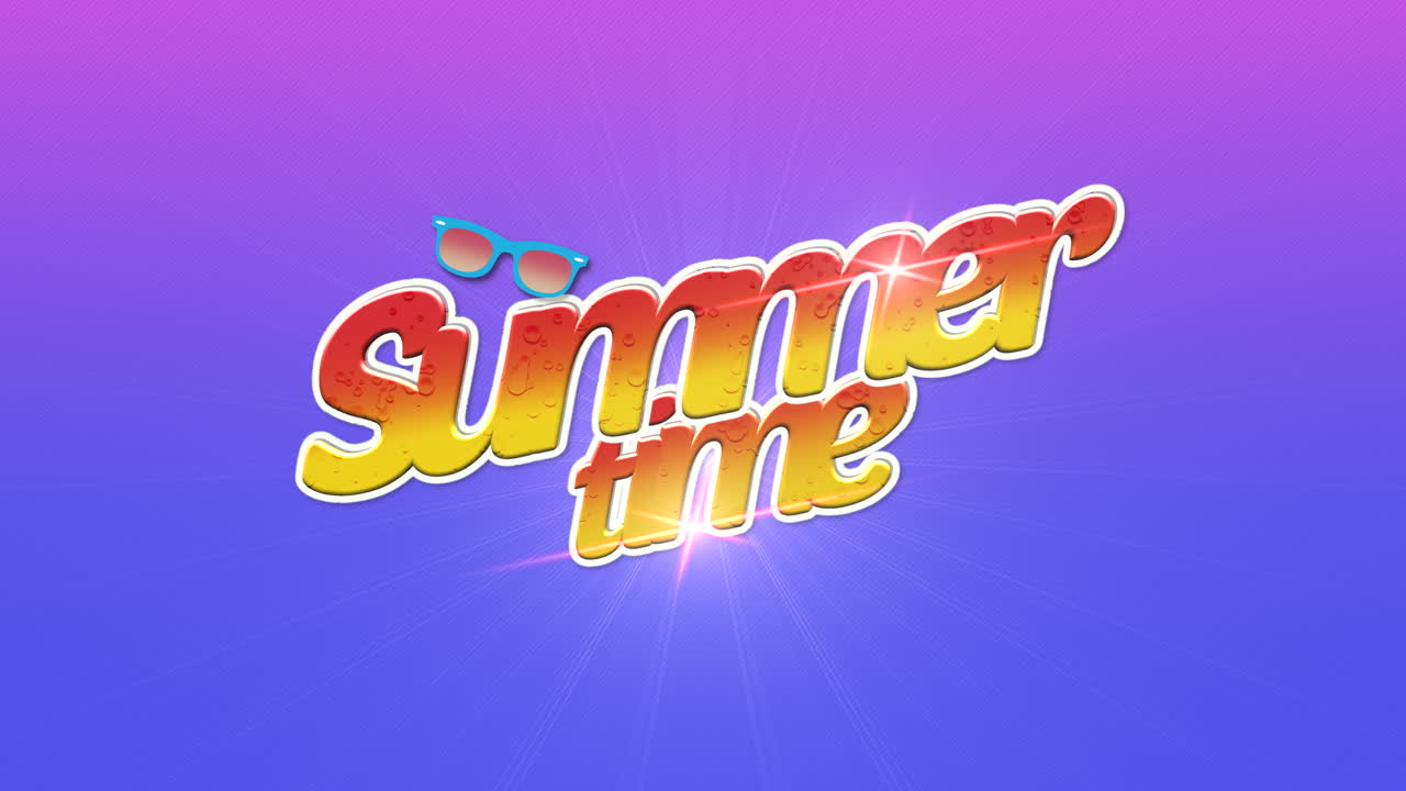 horario de verano con gafas de sol en el cielo morado