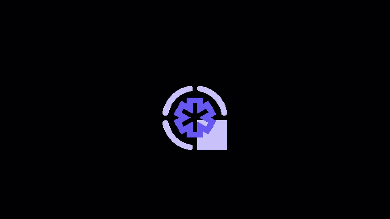 Animated Medical Star of Life Symbol on Black Background