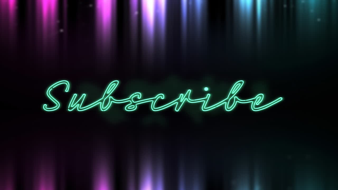 animación de la palabra de estilo neón suscribirse parpadeando sobre fondo negro