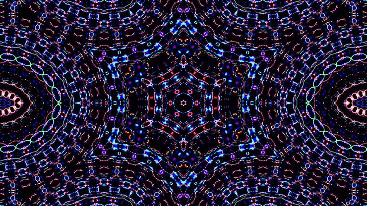 Beautiful abstract kaleidoscope that shines, a radiant light that regulates the subtle movements