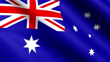 seamless loop 4k vdo. australia national flag blowing in the wind isolated. official patriotic abstract design. 3d rendering illustration of waving sign symbol.