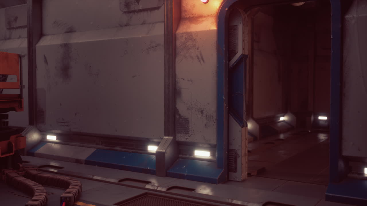 우주선 복도: 어고 한 sf 인테리어