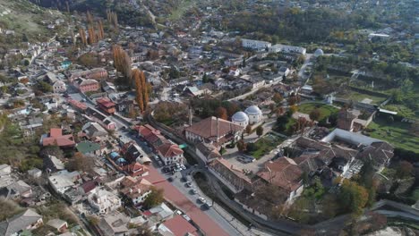 aerial view of a cityscape in a historical turkish town