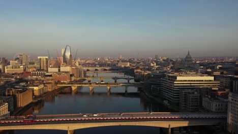 stunning aerial view of london skyline at sunrise