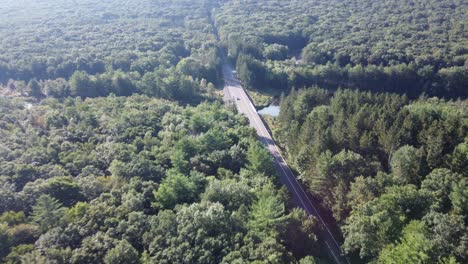 Vogelperspektive-Auf-Eine-Ländliche-Pennsylvania-Straße-In-Einem-Wald