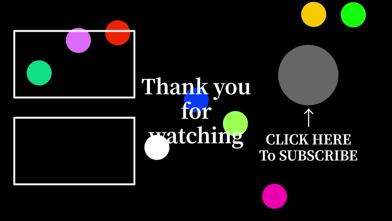 다채로운 공 구 끝 카드 끝 화면 모션 그래픽