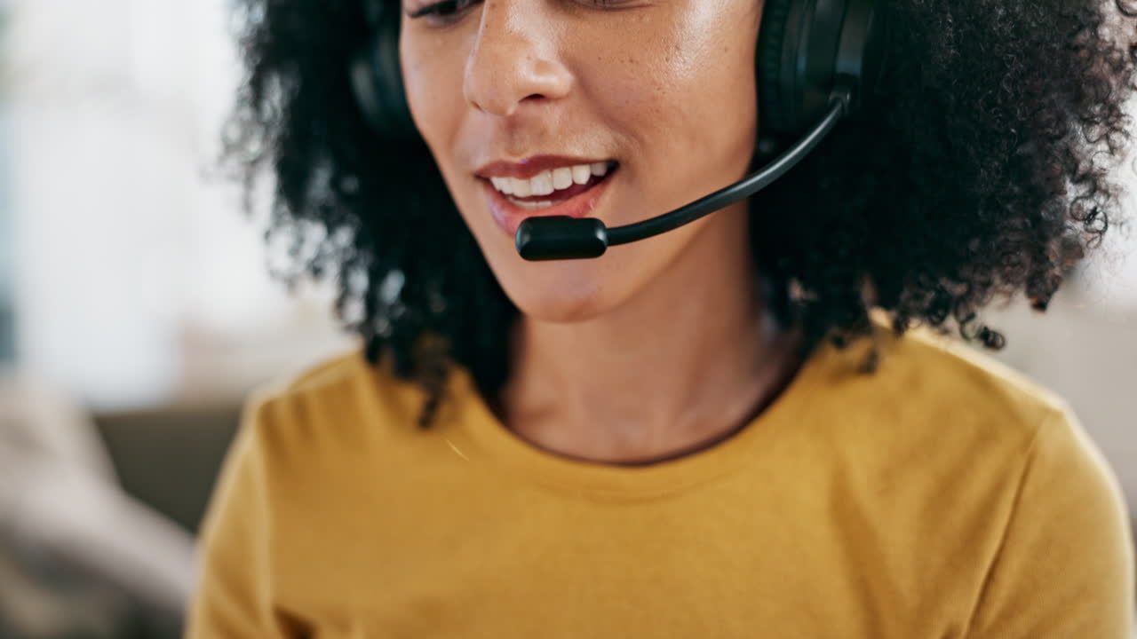 Woman with Headset Providing Customer Service