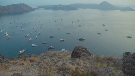 Bay-of-Padar-or-Pada-island-seen-from-promontory,-Indonesia