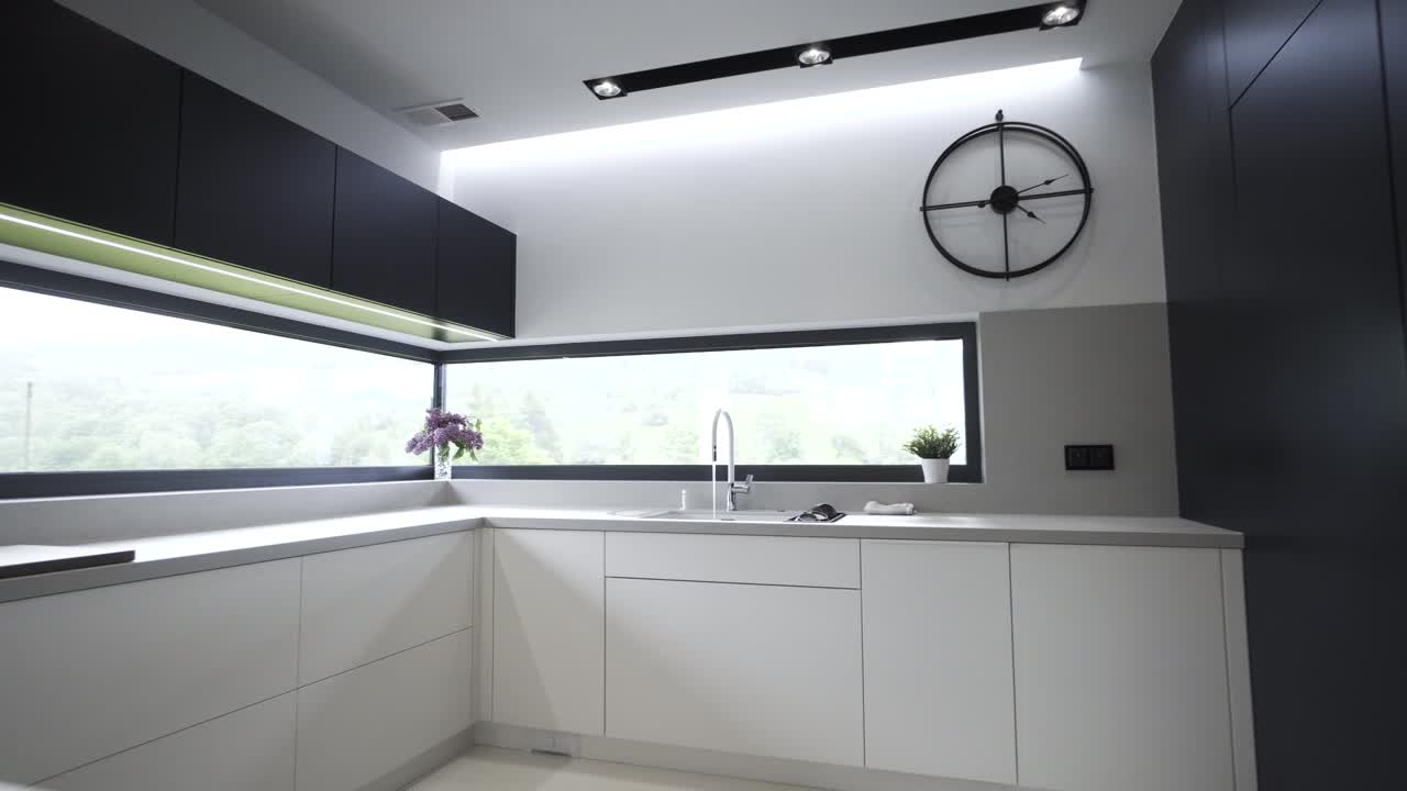 diseño de cocina contemporánea - cocina moderna en blanco y negro