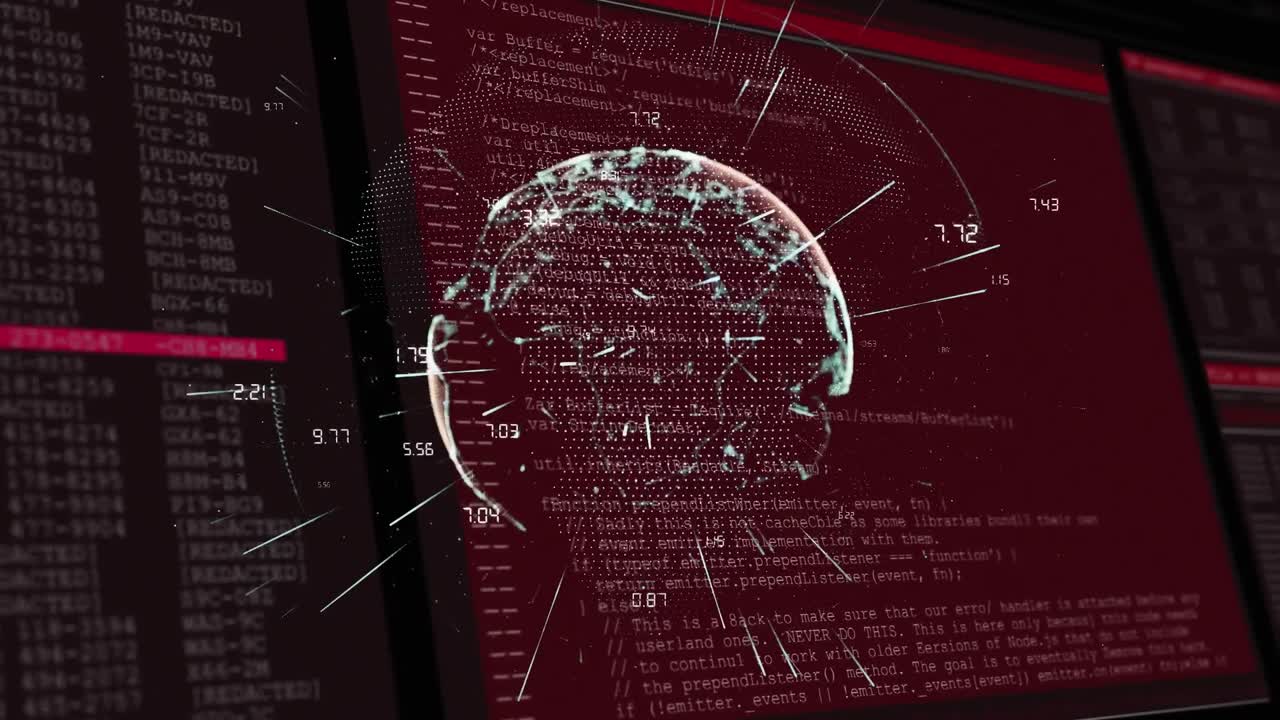 Animation of globe over data processing