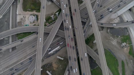 this video is about a birds eye view of rush hour traffic on major freeway in houston