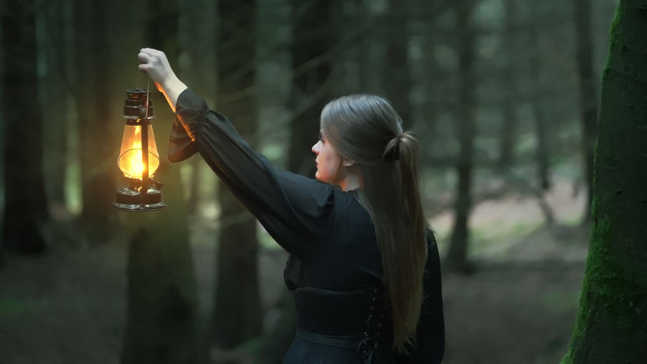 밤의 어: 안전한 곳으로 가는 길을 밝히려고 노력하는 젊은 여성