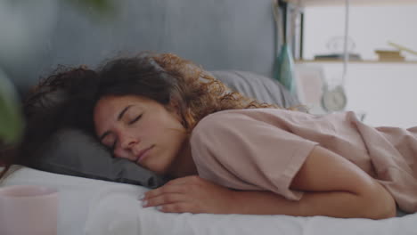 woman sleeping in bed