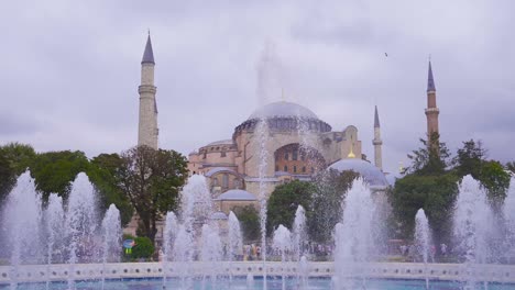 hagia sophia mosque and visitors.