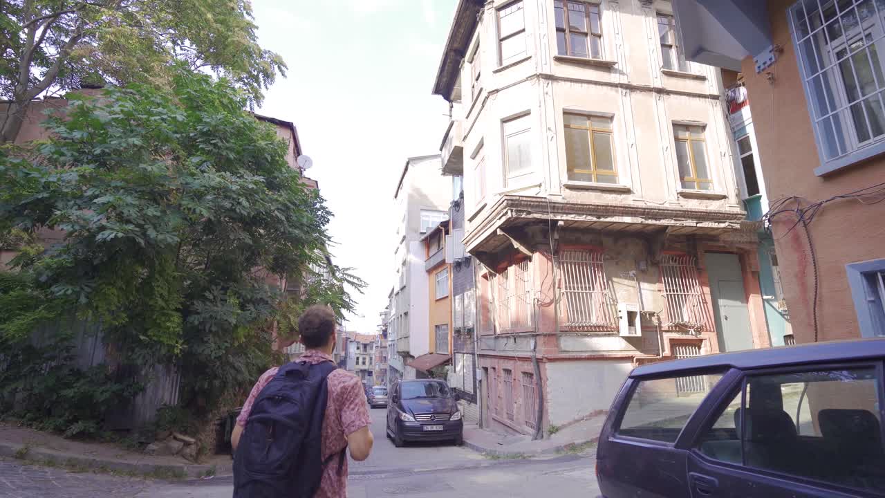 Young man on a sightseeing trip.