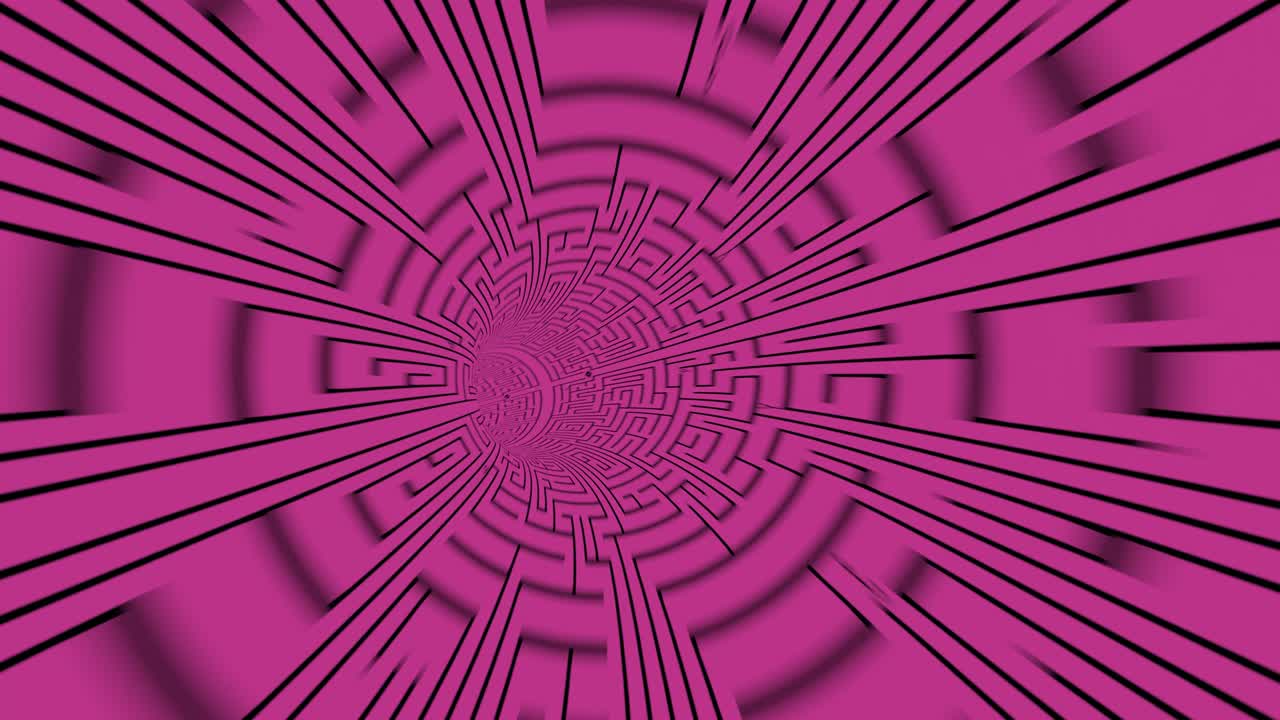 abstract volando en el fondo del túnel rosa futurista. cuadrícula wireframe laberinto malla de alambre. ciencia ficción minimalista laberinto fantasía. vj bucle túnel sin fin. animación 3d en 4k