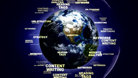 seo keywords around earth animation, rendering, background, loop