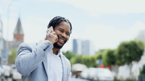 black man, phone call and signal for travel