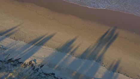 Ocean-Waves-On-Brown-Sandy-Shore-Of-Moonee-Beach-In-Summer---Empty-Beach-At-NSW,-Australia