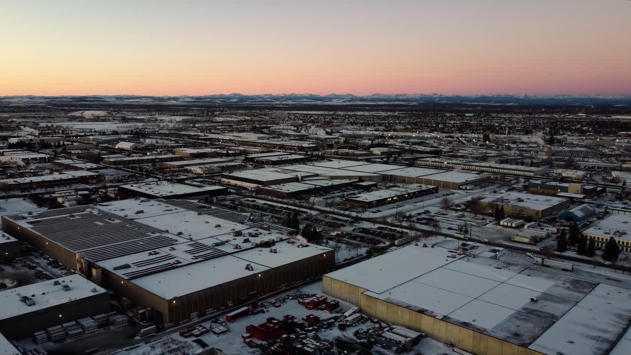 Urban Sunrise: Aerial Views of Calgary's Industrial Landscape