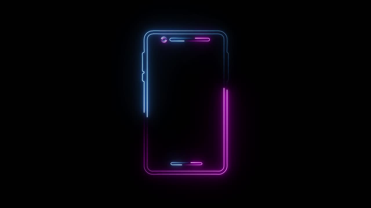 Neon Smartphone Outline