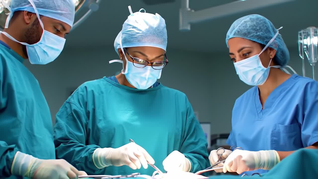 A Team of Surgeons Collaborating in an Operating Room, Utilizing Precision Instruments and Advanced Techniques to Ensure Patient Safety and Successful Outcomes