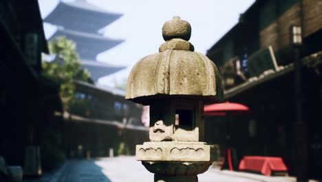 stone lantern in a japanese garden