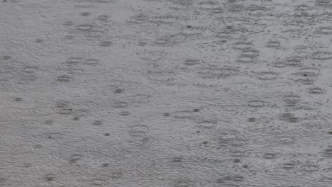 progresión de la intensidad de la lluvia en una superficie de hormigón