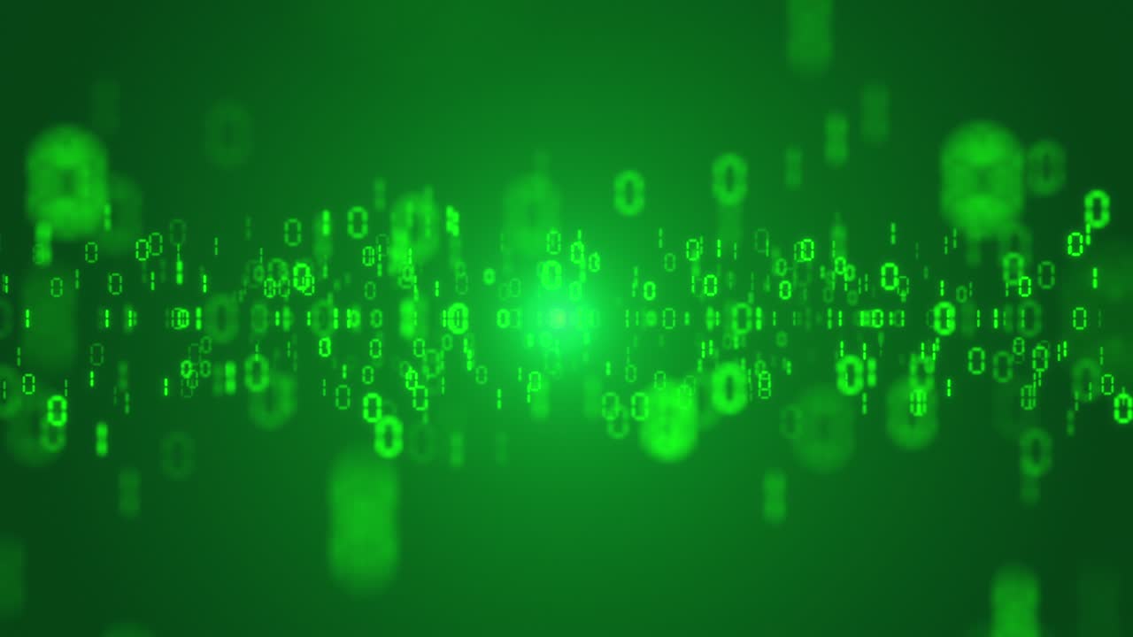 pantalla de color verde con código de número digital