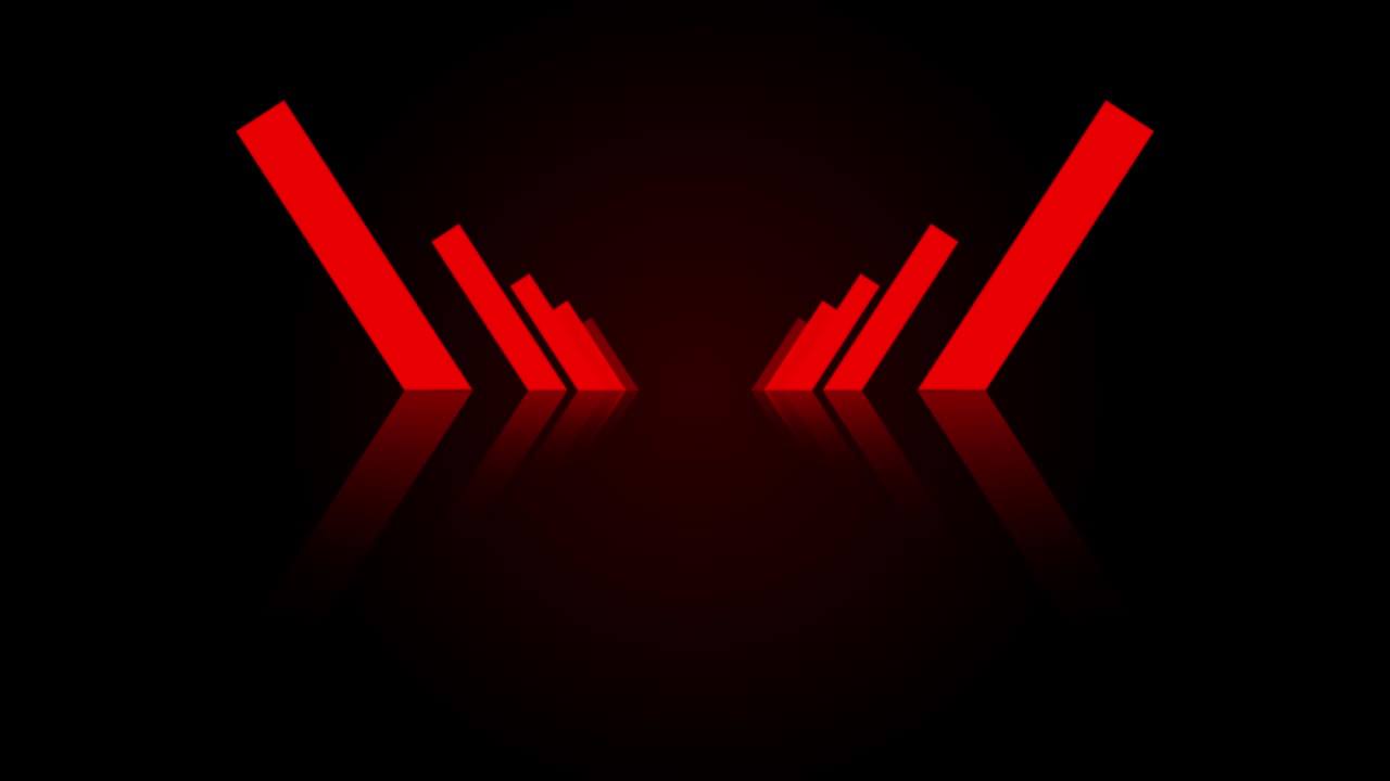 Red pillars moving forward inside an endless tunnel.