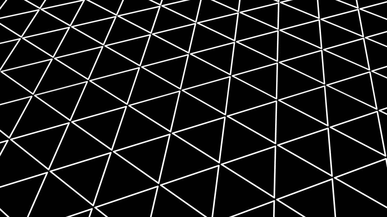 Geometric Triangle connected pattern slowly rotates in 2D symmetry overlay