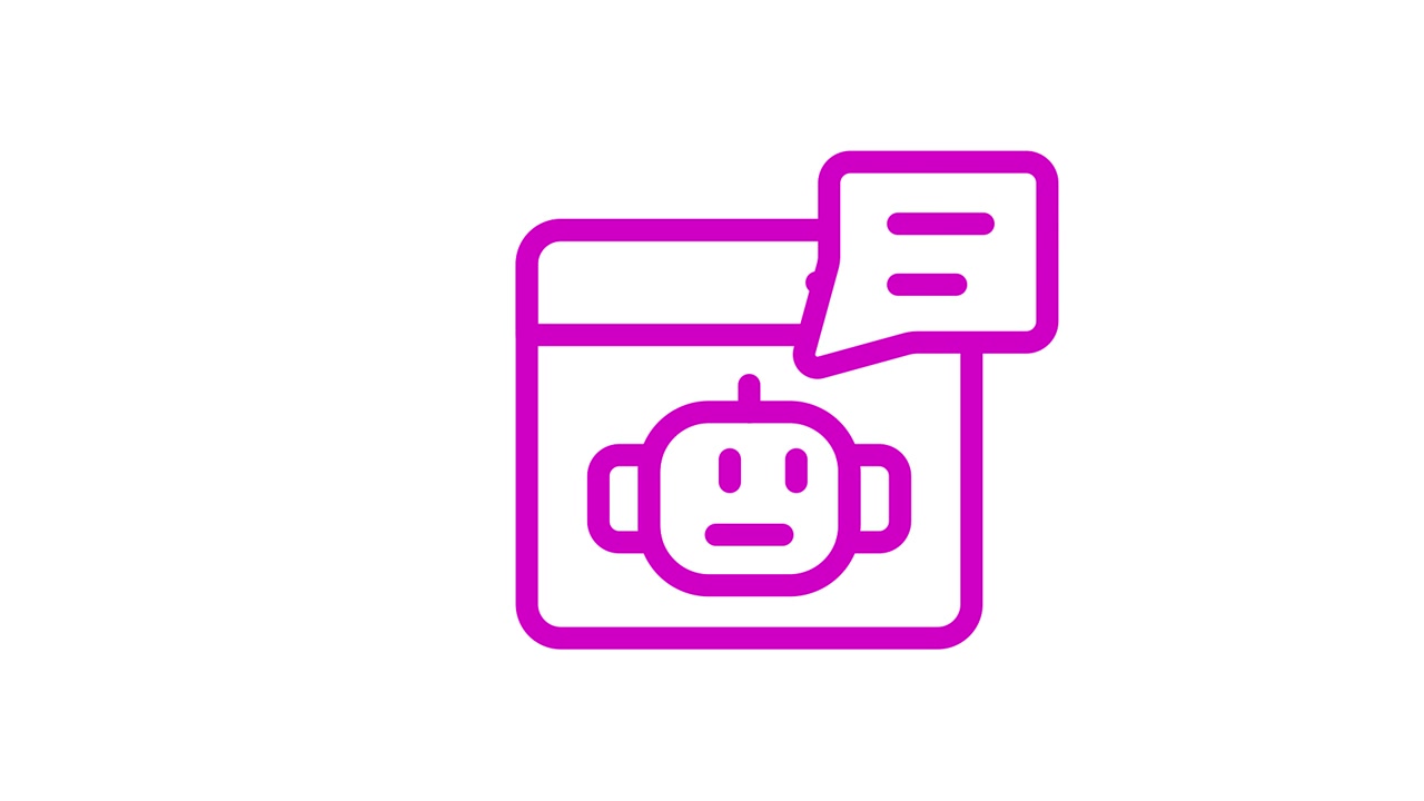 Animated AI Chatbot Icon with Speech Bubbles
