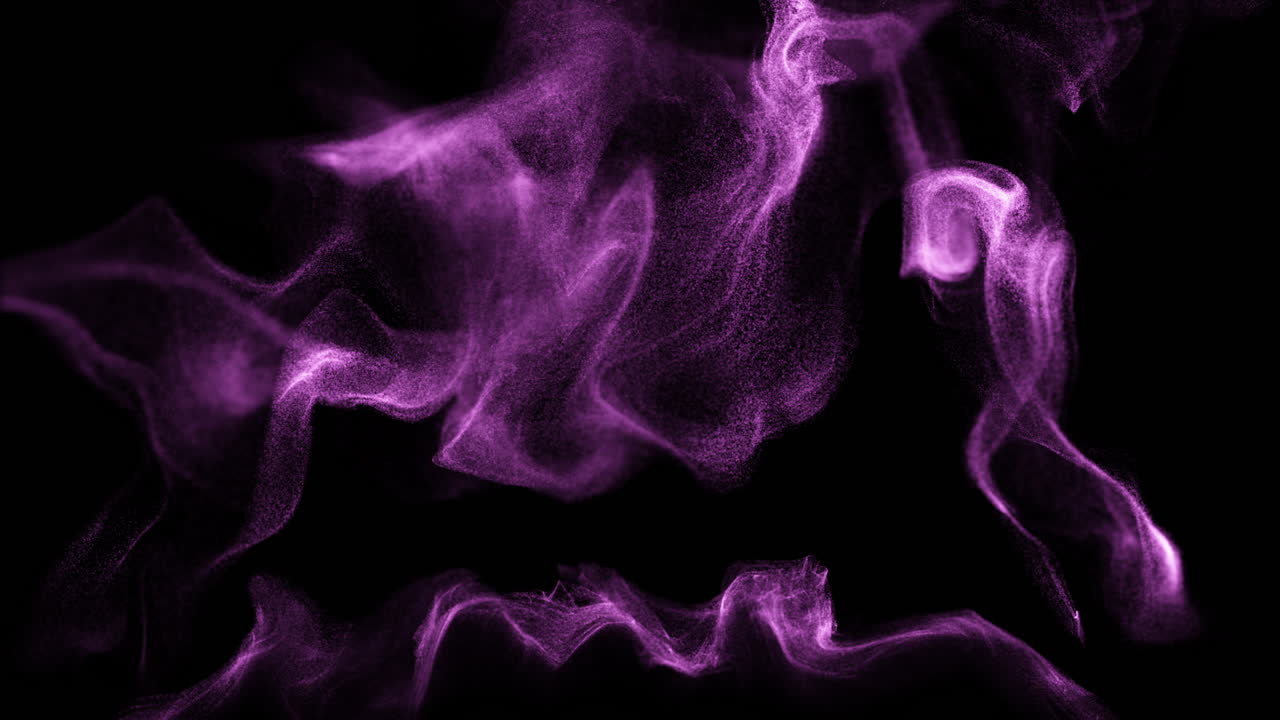 Abstract Purple Particle Flow on Black Background