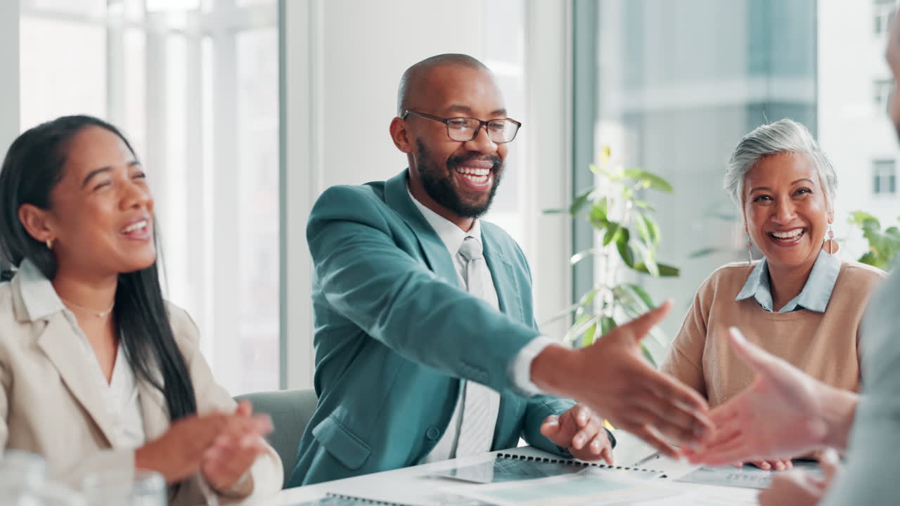 Successful Business Meeting with Handshake