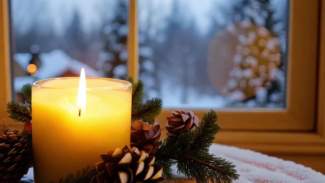 accogliente candela di natale