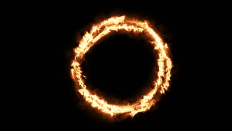 anillo de fuego abstracto sobre fondo negro.