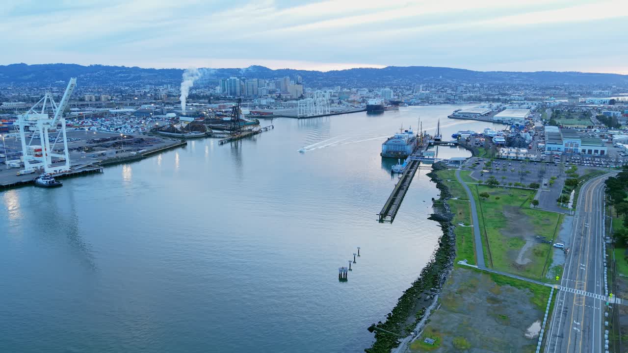 Aerial footage of Alameda Point captures the beauty of its waterfront, where land and sea converge with history.