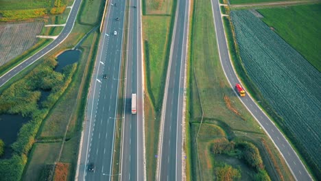 Aerial-top-view-of-highway-road