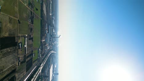 fotografía aérea vertical de la periferia industrial de linyi, provincia de shandong, china
