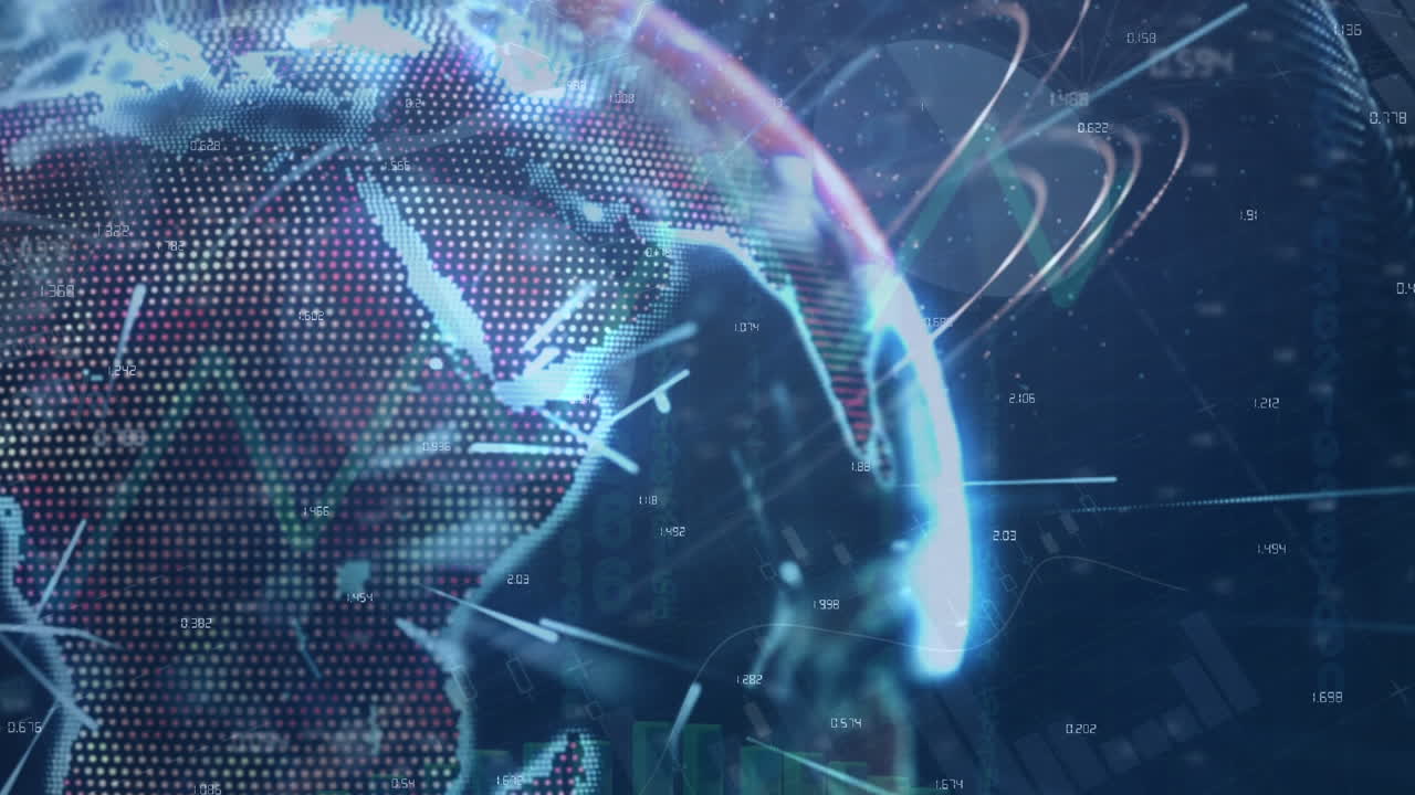 animación de la red de conexiones en todo el mundo