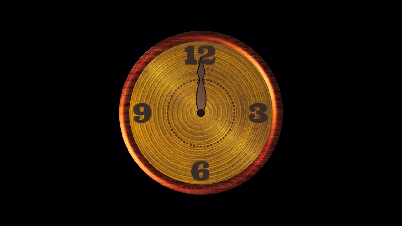 Fast Motion of Clock Hands Spinning on Wooden Face