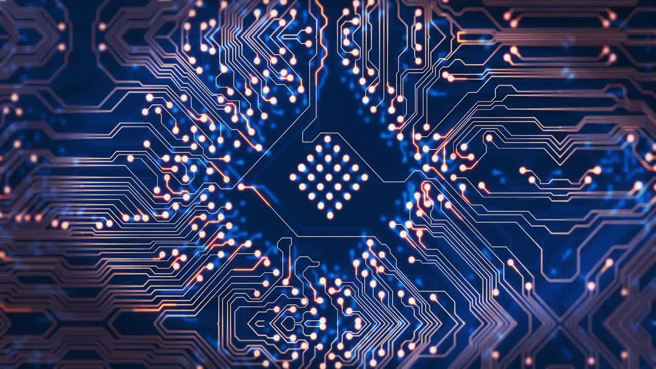 Animation of network of connections over blue background