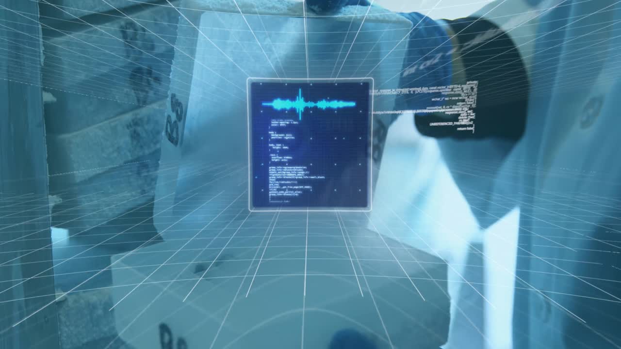 animación de la interfaz digital sobre el laboratorio