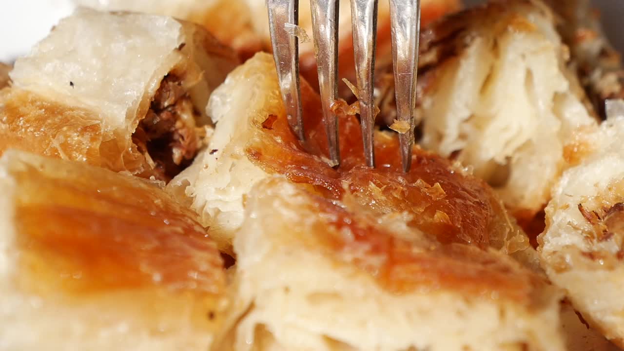 Delicious Stuffed Pastry with Fork