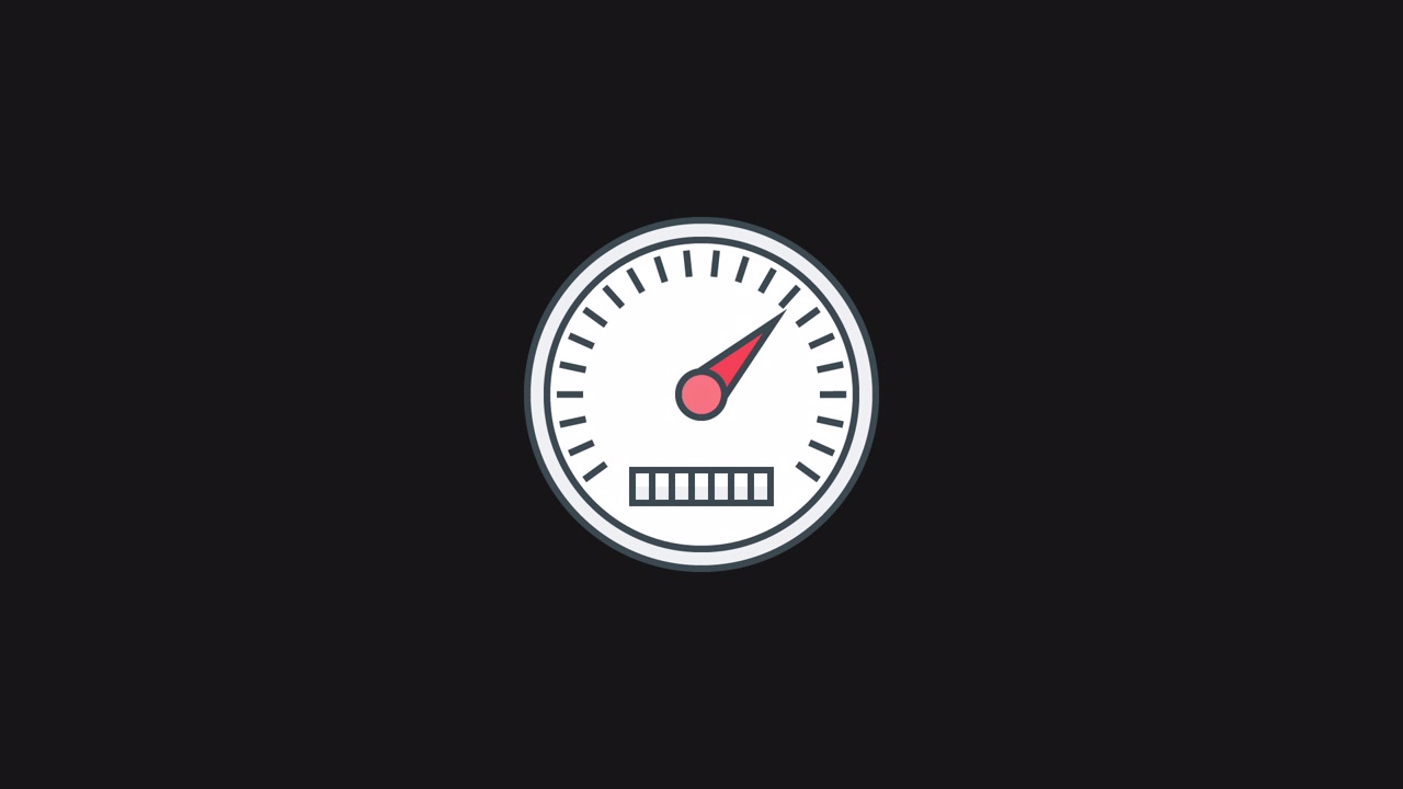 Flat Design Speedometer Animation Showing Increasing Level