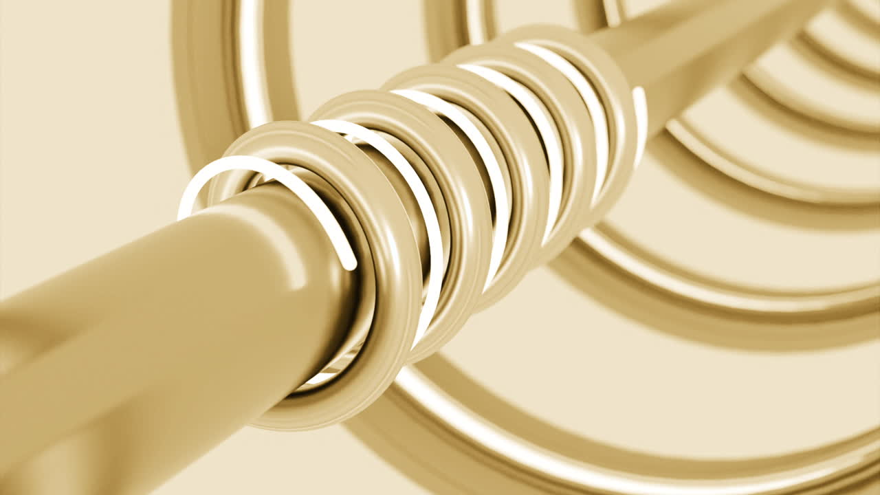 스프링과 함께 추상적인 금색 나선형