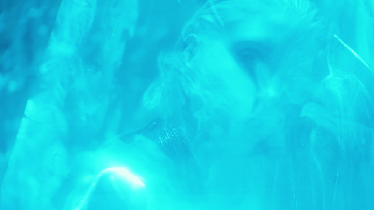 Romantic Alien Couple in Blue Laser Cone