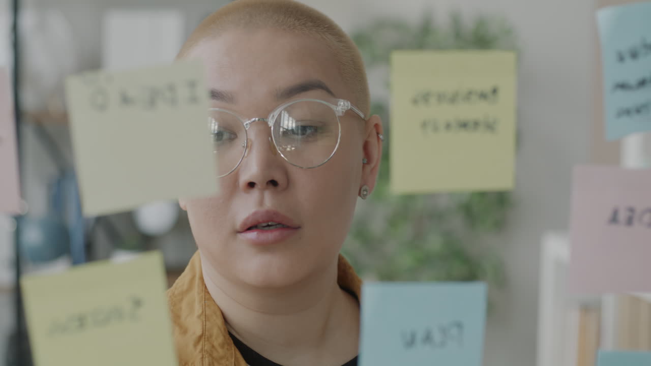 Woman Brainstorming Session